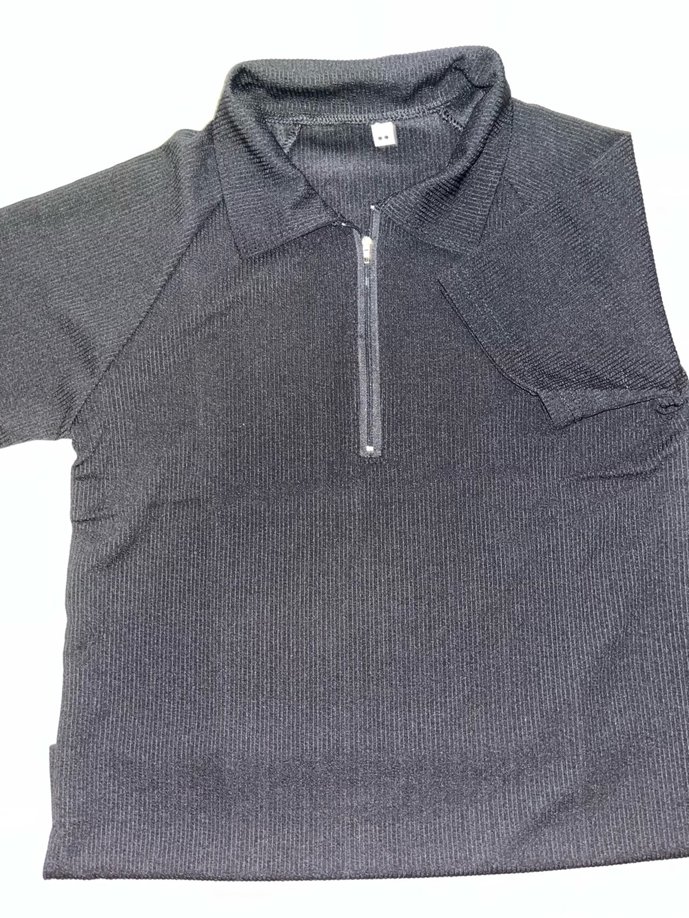 Men's Zip-Up Ribbed Sweater - Black
